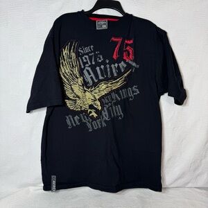 Avirex Crewneck Black Short Sleeve Graphic Tee 75. Y2K Kings Eagle Size‎ Large